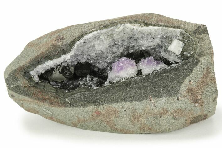 Amethyst Crystals and Chabazite in Basalt - India #220177